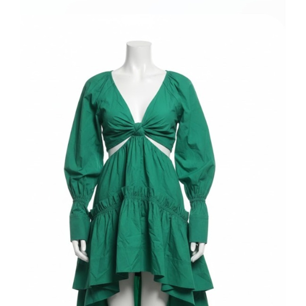 A.L.C. Alexa Cutout Midi Dress Size 6 Green Sleeveless Open Back Designer Luxury